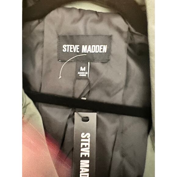 Steve Madden Sage Green Cropped Trench Jacket NWT Size M - Picture 3 of 7